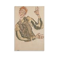 Amazon.co.jp: Egon Schiele エゴン・シーレ (下着姿の座った女) 絵画