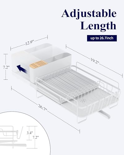 image for Kitsure Large Dish Drying Rack - Extendable Dish Rack, Multifunctional
