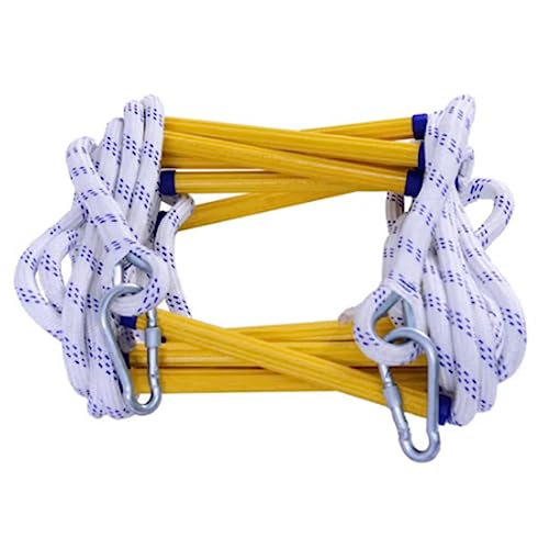 SBCGFY Escalera de Cuerda de Escape de Emergencia en Caso de Incendio, Resistente al Fuego, de 3/5/10/15/20/25 m, para Ventanas y Balcones, 11 peldaños/25 m, 82 pies(6M/20Ft)