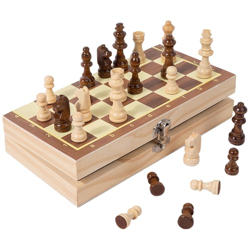 Jeu d'échecs en bois pliable pour ne plus perdre vos pièces