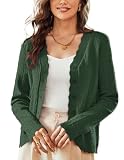 Picture of KANCY KOLE Women's Dressy Cardigan Sweaters Long Sleeve Button Down Trendy Jackets Outerwear(Army Green,S)