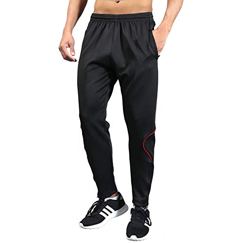 Shinestone Men\'s Sportswear Soccer Jersey Training Pants (Small, Back Red)