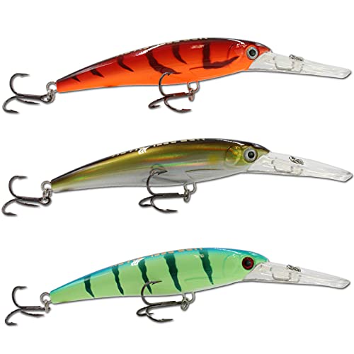 Angel-Berger Wild Devil Baits 3 Minnow Deep Diving Wobbler Set 3 Stück