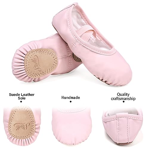 Image of Stelle Ballet Shoes for Girls Toddler Ballet Slippers Soft Leather Boys Dance Shoes for Toddler /Little Kid /Big Kid