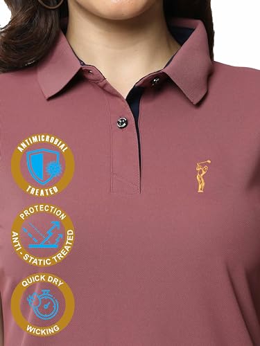 Image of STELLERS Women's Premium Polo T-Shirt, Regular Fit | Odour Resistant | Wrinkle Free | Quick Dry | Stretchable | Lightweight | Breathable | Sustainable | Anti-Static | Feather Touch Feel