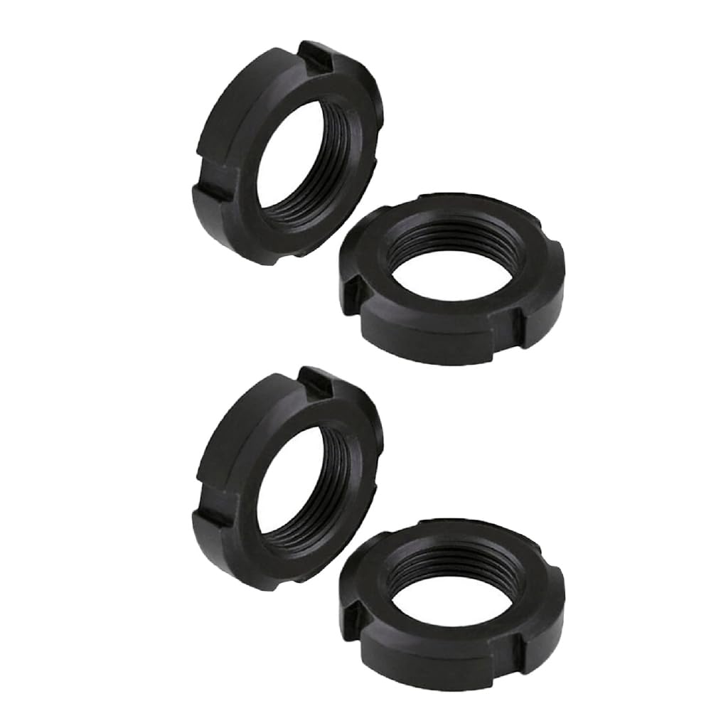 4 dadi rotondi scanalati, M24 x 1,5 in acciaio al carbonio a quattro fessure, dadi di bloccaggio rotondi per cuscinetti volventi, campo industriale
