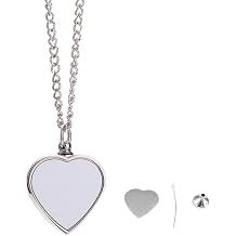 XISAOK Sublimation Blanks Photo Picture Necklaces Heart Urn Pendant Necklaces Cremation Jewelry Dog Label Craft for Men Women