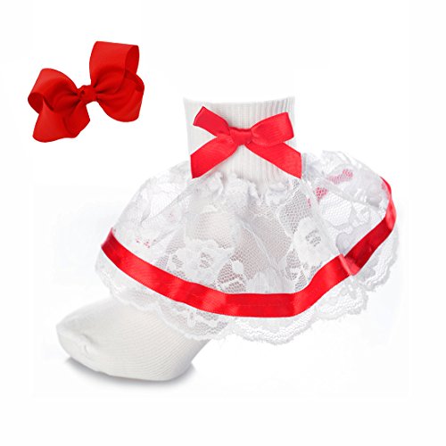 DressForLess Pretty Girls Socks with Lace and Ribbon