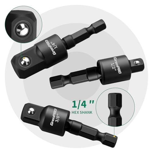 image for GRENPRO 19 Pcs Flexible Drill Bit Extension Kit, Includes 2 Pcs 105° 