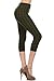 Leggings Depot Women's Plus Size High Waisted Best Selling Capri Print Leggings (Olive Houndstooth)