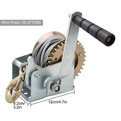 Crank Winch Boat Trailer Winch 800lbs Capacity Heavy Duty Hand Winch