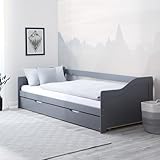ausziehbett 90x200 Vielseitiges Design: Dieses 90x200 cm Bett mit ausziehbarem Bettkasten und Rückenlehne ist stilvoll und funktional als Ausziehbett nutzbar. Perfekt für das Schlafzimmer, Kinderzimmer, Gästezimmer oder Jugendzimmer.