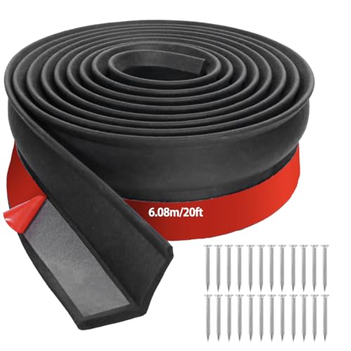 Burlete Puerta Garaje, Universal Goma Multiuso Junta de Goma Tira Para su uso en la Parte Inferior de las Puertas de Garaje, Contra el Polvo y los Elementos