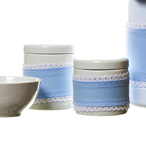 Potes, Garrafa e Molhadeira com Capa, Quarto Bebê Menino, Conjunto 4 Peças, Potinho de Mel