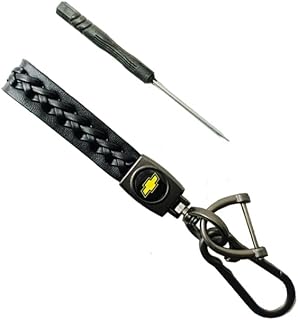 Genuine Leather Car Logo Keychain Keyring Accessories for Chevrolet Chevy Silverado Camaro Cruze Spark Volt,Malibu Bolt Sonic Trax Keychain Keyring Family Present