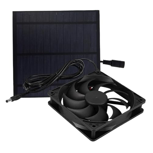 Hogvinnatil Ventilador de extracción solar - Ventilador solar para gallinero, dispositivo de refrigeración potente y económico versátil para autocaravana, camping y al aire libre