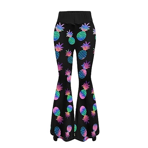 YEXIATODO Hohe Taille, ausgestellte Leggings für Damen, Bauchkontrolle, Yogahose, Stilvolle Ananas, XL YEXIATODO Hohe Taille, ausgestellte Leggings für Damen, Bauchkontrolle, Yogahose, Stilvolle Ananas, XL