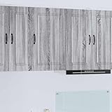 Owoxanthellate Hängeschrank Grau Sonoma 50 x 31 x 80 cm Holzwerkstoff mit 3 Regalen Stauraum Wandmontage Modernes Design Robust & Langlebig für Küche Wohnküche kleine Räume
