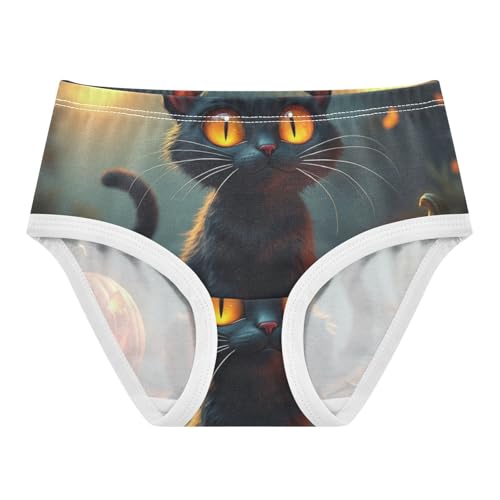 Cotton Girls Underwear Toddlers Halloween Black Cat Pumpkin Cute Panties Girl Personalized Briefs Underpants 2t