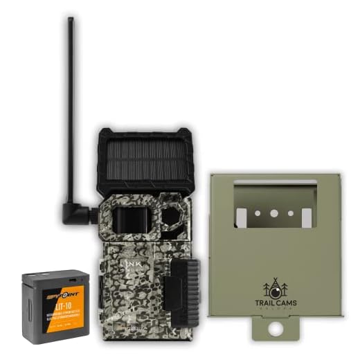 SPYPOINT Link-Micro-S-LTE Solar Cellular Trail Camera with LIT-10 Battery and Security Steel Case (Link-Micro-S-LTE-V)
