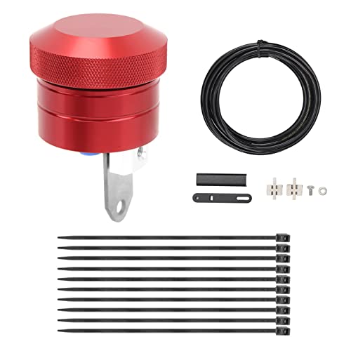 Motorcycle Chain Lubricator Oiler Metal Auto Hand Control Motorbike Oil Cup Part Chain Oiler System Replacement for Motorcycle (Red)