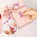 FEBSNOW Pink Ribbon Stickers, 600Pcs Breast Cancer Awareness Ribbon Stickers Self Adhesive Pink Ribbon Awareness Decal Sticker Envelope Sealer for Women Kid Girls Mom Office School Event Support Gifts