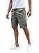 Elegancity Kurze Hosen Grau Herren Cargo Shorts Sommer Freizeithose Kurze Elastische Taille Chino Shorts Mit 6 Taschen XXL