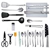 IRONSTEN Camping Cooking Utensils Set Camp Kitchen Equipment Portable Picnic Cookware Kit Bag Campfire Grill Utensil Gear Essentials Gadgets Accessories for RV Car, Tent Campers, Outdoor Picnics BBQ #1