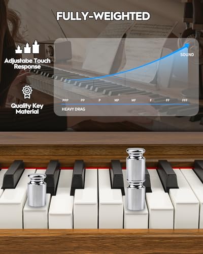 STRICH Piano numérique 88 touches, clavier lesté à action marteau, deux haut-parleurs de 25 W, clavier de piano électrique pleine taille, prend en charge la connexion USB-MIDI/sans fil, SDP-300S - Les Beatles, Paul McCartney, John Lennon, RIngo Starr, George Harrison STRICH Piano numérique 88 touches, clavier lesté à action marteau, deux haut-parleurs de 25 W, clavier de piano électrique pleine taille, prend en charge la connexion USB-MIDI/sans fil, SDP-300S – Image 4