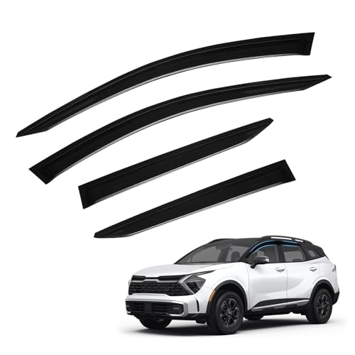 Image of Sportage Rain Guards - Window Visors for Kia Sportage 2023-2025 2026, Out-Channel Side Window Rain Guards for Sportage Accessories, 4PCS, Black, Car Accessories