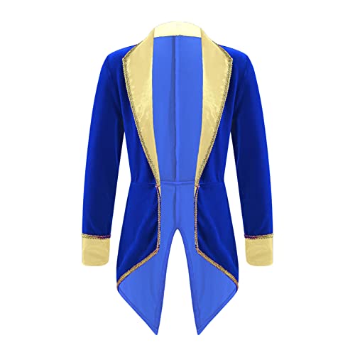 Oyolan Kids Boys Medieval Tailcoat Jacket Circus Cosplay Costumes Gothic Steampunk Vintage Victorian Frock Uniform Coat Royal Blue 12 Years #TOP30