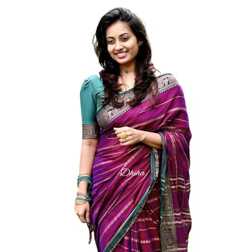 Image of Narayanpet Pure Cotton Avani Border Saree for Women with Running Blouse | Tassels | Traditional Woven Solid Design | Handloom Weave