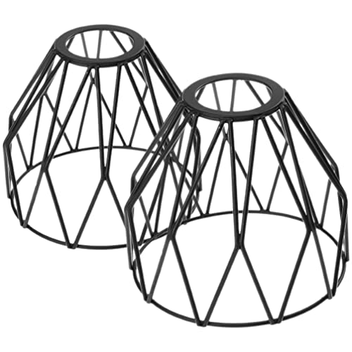 Image of Shades Metal Cage Lampshade Industrial Clamp on Metal Bulb Guard Cage Vintage Ceiling Fan Light Cover for Pendant Light
