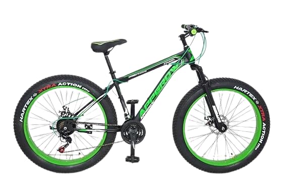 Fat Bike 26 * 4.00 21 Speed with Dual disc Brakes and Front Suspension (Green) Water Decals Graphics Reliable Stopping Power-picture-13
