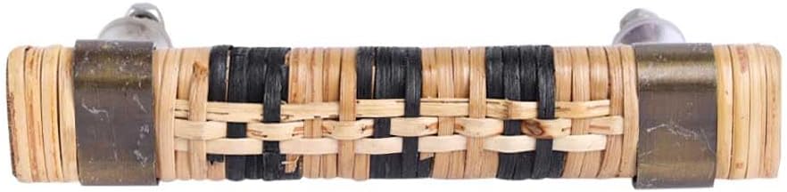 Indian Shelf Decorative Rattan Drawer Pulls Boho Wooden Cabinet Handles Unique Dresser Door Handles Interior- 2 Piece (Style 10)