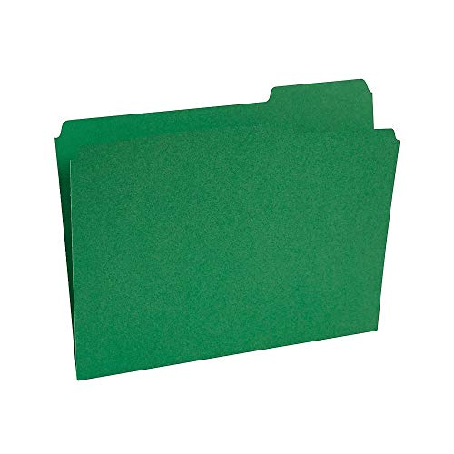 Staples 224543 Colored Top-Tab File Folders 3 Tab Green Letter Size 100/Pack #TOP3