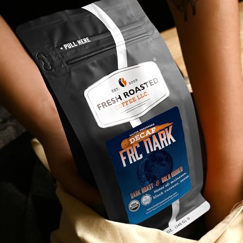 Image of Fresh Roasted Coffee, Organic FRC Dark Water-Processed Decaf Drip Ground Coffee, Dark Roast, USDA Organic, Kosher, 12 oz