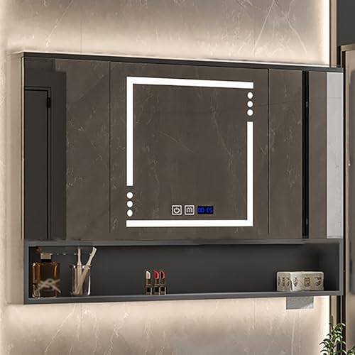 �~���[�t����L���r�l�b�gLED�o�X���[���~���[�L���r�l�b�g�A2/3�h�A���[�t���Ǌ|���~���[�L���r�l�b�g�A�܂�~�߁A���߉\�ȐF���x&������(�F:�O���[�A�T�C�Y:90*80*14cm/35*31*