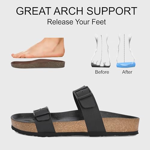 Image of Centrino Men's Berkin-Style Slip-On Sandals | Open Toe Design | Soft PU Footbed | Lightweight & Comfortable | Arch Support | On-Grip Sole | Casual Outdoor Wear (6863)