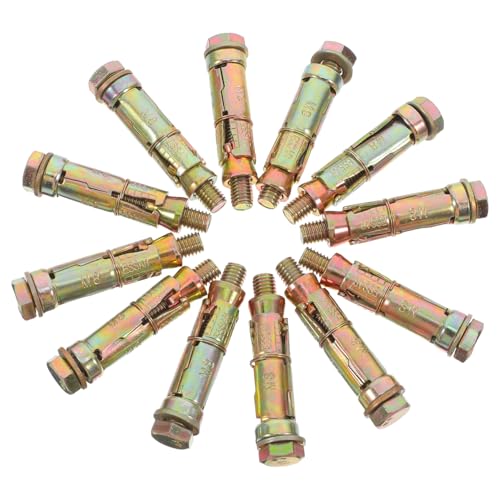 Zerodeko 12Pcs Heavy Duty Expansion Bolts Shield Anchors for Concrete Brick and Wall Construction Durable Fasteners with Exceptional Holding Power for Renovation Projects