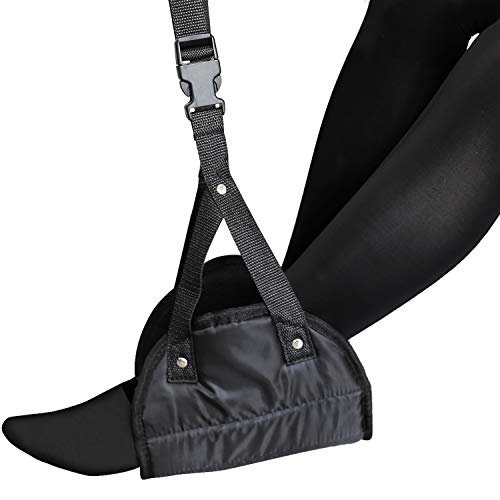 Luxtude Airplane Footrest, Adjustable Foot Hammock Made with Thickened Memory Foam, Portable Foot Hammock for Airplane, Perfect Travel Foot Rest for Relaxation, Airplane Travel Accessories