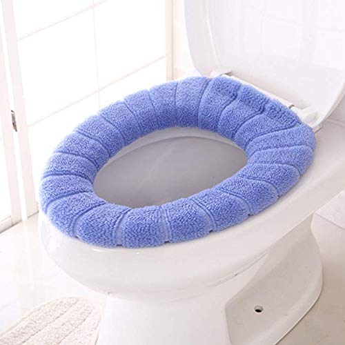 Housse de siège WC O contre le froid, coussinet peluche anti-dérapant étanche