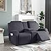 TAOCOCO Reclining Loveseat with Middle Console Slipcover, 4 Piece Polyester Fabric Stretch Loveseat Reclining Sofa Covers (Dark Gray, 2 Seat Recliner Cover with Console)