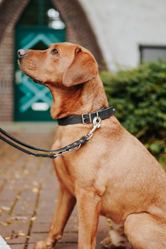 Hunter Hundehalsband Grenada aus Leder, Farbe: Schwarz, handgefertigt in Deutschland, für Training und Alltag, robust, komfortabel, Schlichtes, Elegantes Design, Größe: XS, Umfang: 24-28 cm
