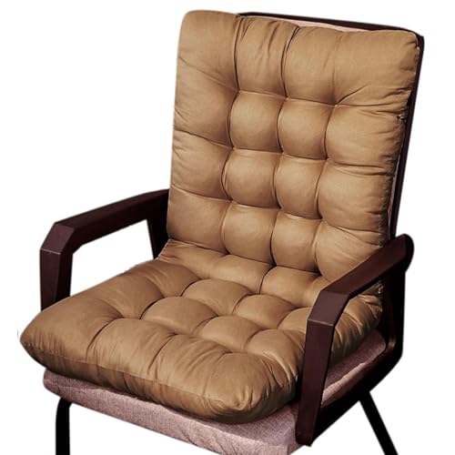 Garden Chair Cushion 45x100cm Metallic Low Backrest Pad with Ties Indoor Outdoor Seat Cushion for Patio Chairs Comfortable Upholstered Chair Pads