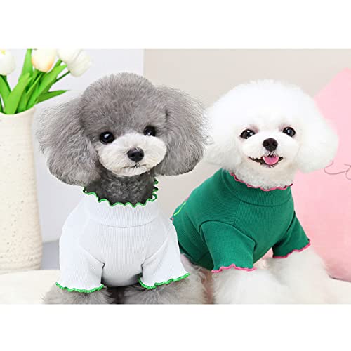 Cold Weather Coats Sweater For Dog Summer Pet Clothes Cute Flower Vest Simple Rabbit Cute Dog Clothes Pet Dog Plaid Clothes Pet Shirt Pullover Coat Clothes (White, M) #TOP2