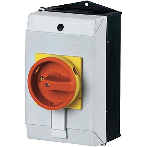 Eaton 207153 Interrupteur principal, 3 broches + N + 1 NO + 1 NC, 20 A, en fonction de de secours, 90 °, verrouillable en position de 0 à monter Cover