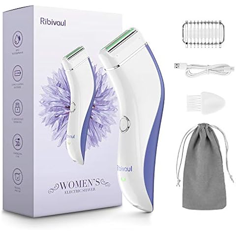 Lady Shaver, Ribivaul Electric Shaver Razor for Women, Wet and Dry Use, Painless & Rechargeable Bikini Hair Trimmer, Waterproof & Cordless Cover
