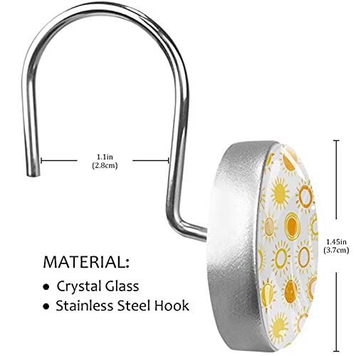 Crochets rideau de douche inox jaune soleil durables - 4