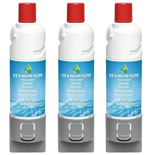 EDR2RXD1 Water Filter Replacement for Filter 2, W10413645A, W10413645, KAD2RXD1, EDR2RXD1, P9RFKB2L, WHR2RXD1, P9KB2L, Kenmore 46-9082, 46-9903, 3 Pack